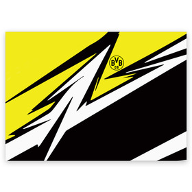 Поздравительная открытка с принтом Borussia Dortmund в Санкт-Петербурге, 100% бумага | плотность бумаги 280 г/м2, матовая, на обратной стороне линовка и место для марки
 | borussia | dortmund | juventus | lfc | sport | спорт | фк | футбол