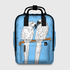 Женский рюкзак 3D с принтом Белые попугаи в Санкт-Петербурге, 100% полиэстер | лямки с регулируемой длиной, сверху ручки, чтобы рюкзак нести как сумку. Основное отделение закрывается на молнию, как и внешний карман. Внутри два дополнительных кармана, один из которых закрывается на молнию. По бокам два дополнительных кармашка, куда поместится маленькая бутылочка
 | bird | parrot | tropical | wings | азия | ара | джунгли | дикие | животные | клюв | крылья | латинская | летние | лето | небесный | острова | отдых | пальмы | перья | попугаи | попугай | птица | птичка | райские | тропики