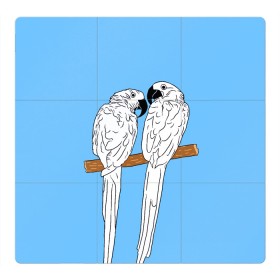 Магнитный плакат 3Х3 с принтом Белые попугаи в Санкт-Петербурге, Полимерный материал с магнитным слоем | 9 деталей размером 9*9 см | Тематика изображения на принте: bird | parrot | tropical | wings | азия | ара | джунгли | дикие | животные | клюв | крылья | латинская | летние | лето | небесный | острова | отдых | пальмы | перья | попугаи | попугай | птица | птичка | райские | тропики