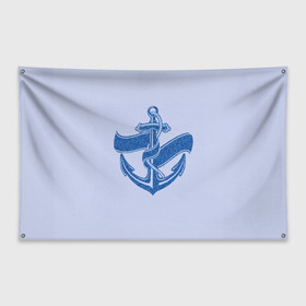 Флаг-баннер с принтом Якорь(ВМФ) в Санкт-Петербурге, 100% полиэстер | размер 67 х 109 см, плотность ткани — 95 г/м2; по краям флага есть четыре люверса для крепления | вмф | военно морской флот | день вмф | корабли | море | праздник вмф