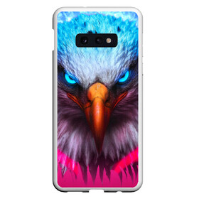 Чехол для Samsung S10E с принтом Взгляд орла (Eagle gaze) в Санкт-Петербурге, Силикон | Область печати: задняя сторона чехла, без боковых панелей | альтаир | америка | белгород | беркут | взгляд | герб | глаз | глаза | гнездо | город | дальнозоркость | зоркость | клюв | крыло | крылья | лира | монета | монтана | небо | нос | ореол | орлов | перо | полёт