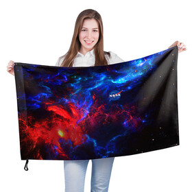Флаг 3D с принтом NASA l НАСА(S) в Санкт-Петербурге, 100% полиэстер | плотность ткани — 95 г/м2, размер — 67 х 109 см. Принт наносится с одной стороны | cosmonavt | galaxy | nasa | nebula | space | star | абстракция | астронавт | вселенная | галактика | звезда | звезды | космический | космонавт | наса | планеты | скафандр