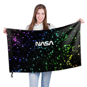 Флаг 3D с принтом NASA l НАСА(S) в Санкт-Петербурге, 100% полиэстер | плотность ткани — 95 г/м2, размер — 67 х 109 см. Принт наносится с одной стороны | cosmonavt | galaxy | nasa | nebula | space | star | абстракция | астронавт | вселенная | галактика | звезда | звезды | космический | космонавт | наса | планеты | скафандр