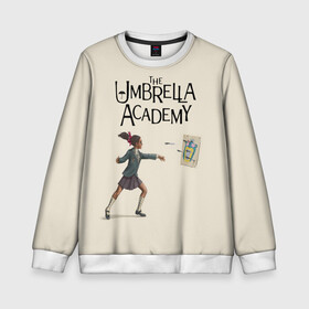 Детский свитшот 3D с принтом The umbrella academy в Санкт-Петербурге, 100% полиэстер | свободная посадка, прямой крой, мягкая тканевая резинка на рукавах и понизу свитшота | dark horse comics | netflix | the umbrella academy | umbrella | академия амбрелла | белая скрипка | бен харгривз | комикс | комильфо | космобой | кракен | реджинальд харгривз | сеанс | слух