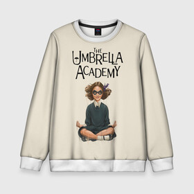 Детский свитшот 3D с принтом The umbrella academy в Санкт-Петербурге, 100% полиэстер | свободная посадка, прямой крой, мягкая тканевая резинка на рукавах и понизу свитшота | dark horse comics | netflix | the umbrella academy | umbrella | академия амбрелла | белая скрипка | бен харгривз | комикс | комильфо | космобой | кракен | реджинальд харгривз | сеанс | слух