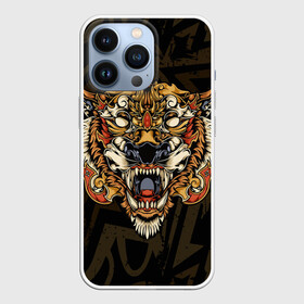 Чехол для iPhone 13 Pro с принтом Тигровый стимпанк (Tiger) в Санкт-Петербурге,  |  | барс | волк | детёныш | джунгли | енот | животное | злость | зубр | клыки | кот | лев | леопард | лес | листья | львица | медведь | монстр | оскал | охотник | пасть | полосы | пятнистая | рык | рычание | тигр