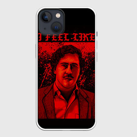 Чехол для iPhone 13 с принтом Пабло (I feel Like Escobar) в Санкт-Петербурге,  |  | Тематика изображения на принте: барон | вещество | власть | глюк | дурман | зависимость | игла | кайф | кофеин | любовь | мак | морф | пабло | флекс | хайп