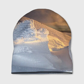 Шапка 3D с принтом Снежная долина в Санкт-Петербурге, 100% полиэстер | универсальный размер, печать по всей поверхности изделия | долина | зима | зимний | зимой | лёд | небо | облака | природа | природные | природный | север | снег | снега | снежная | снежный | снежок | сугроб | сугробы | туч | тучи | холм | холмистый | холмы