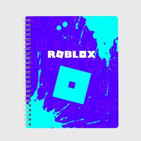 Тетрадь с принтом ROBLOX РОБЛОКС в Санкт-Петербурге, 100% бумага | 48 листов, плотность листов — 60 г/м2, плотность картонной обложки — 250 г/м2. Листы скреплены сбоку удобной пружинной спиралью. Уголки страниц и обложки скругленные. Цвет линий — светло-серый
 | blocks | blox | game | games | logo | minecraft | mobile | online | roblocks | roblox | robux | studio | блоки | игра | игры | квадрат | квадратик | кщидщч | лого | логотип | майнкрафт | онлайн | роблокс | робукс | символ | символы | студия