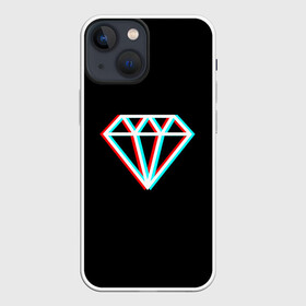 Чехол для iPhone 13 mini с принтом Glitch Diamond в Санкт-Петербурге,  |  | Тематика изображения на принте: diamond | glitch | rgb | алмаз | глитч | глич