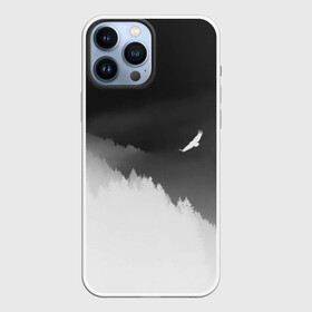 Чехол для iPhone 13 Pro Max с принтом ОРЁЛ НАД ЛЕСОМ в Санкт-Петербурге,  |  | bird | dark | fog | forest | heaven | jh k | ktc | sky | texture | деревья | животные | лес | небо | орел | природа | птица | птицы | текстуры | тёмный лес | туман