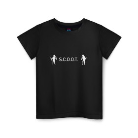 Детская футболка хлопок с принтом Самокат фристайл S.C.O.O.T в Санкт-Петербурге, 100% хлопок | круглый вырез горловины, полуприлегающий силуэт, длина до линии бедер | 