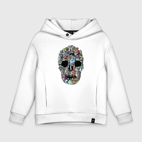 Детское худи Oversize хлопок с принтом Tosh   Cool skull в Санкт-Петербурге, френч-терри — 70% хлопок, 30% полиэстер. Мягкий теплый начес внутри —100% хлопок | боковые карманы, эластичные манжеты и нижняя кромка, капюшон на магнитной кнопке | Тематика изображения на принте: cloud | crown | fly agaric | ghost | jaw | orbits | rabbit | skull | smile | tape | tosh | глазницы | ерунда | корона | кролик | лента | мухомор | облако | пасть | привидение | улыбка | череп