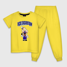 Детская пижама хлопок с принтом Ice Scream в Санкт-Петербурге, 100% хлопок |  брюки и футболка прямого кроя, без карманов, на брюках мягкая резинка на поясе и по низу штанин
 | Тематика изображения на принте: horror | ice scream | neighborhood | аркадный | хоррор