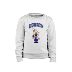 Детский свитшот хлопок с принтом Ice Scream в Санкт-Петербурге, 100% хлопок | круглый вырез горловины, эластичные манжеты, пояс и воротник | horror | ice scream | neighborhood | аркадный | хоррор