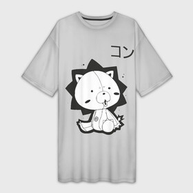 Платье-футболка 3D с принтом Кон Bleach в Санкт-Петербурге,  |  | bleach | japan | kon | leon | аниме | блич | иероглифы | итиго | ичиго | кавай | кон | куросаги | куросаки | лев | львенок | мило | мишка | рукия | синигами | стиль | шинигами | япония | японский