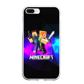 Чехол для iPhone 7Plus/8 Plus матовый с принтом MINECRAFT NEON в Санкт-Петербурге, Силикон | Область печати: задняя сторона чехла, без боковых панелей | Тематика изображения на принте: craft | creeper | dungeon | dungeons | earth | game | logo | mine | minecraft | mobile | online | дунгеонс | земля | зомби | игра | крипер | лого | майкрафт | майнкрафт | мобайл | онлайн | подземелье | подземелья