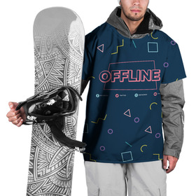 Накидка на куртку 3D с принтом OFFLINE в Санкт-Петербурге, 100% полиэстер |  | facebook | instagram | offline | pattern | twitter | youtube | мессенджер | оффлайн | соцсети | узор