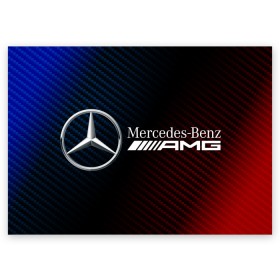 Поздравительная открытка с принтом MERCEDES / МЕРСЕДЕС в Санкт-Петербурге, 100% бумага | плотность бумаги 280 г/м2, матовая, на обратной стороне линовка и место для марки
 | amg | auto | bens | benz | logo | merc | mercedes | mercedes benz | mersedes | moto | new | star | vthctltc | авто | амг | бенц | звезда | класс | лого | логотип | мерин | мерс | мерседес | мерседес бенц | мото | новый | символ | символы | ьуксуву