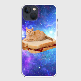 Чехол для iPhone 13 с принтом Кот в космосе в Санкт-Петербурге,  |  | Тематика изображения на принте: cat | cats | space | бутерброд | грозовой кошак | джем | киса | киска | космос | кошак | кошка