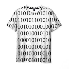 Мужская футболка 3D с принтом 101 в Санкт-Петербурге, 100% полиэфир | прямой крой, круглый вырез горловины, длина до линии бедер | 101 | binary code | machine language | programming | двоичный код | программирования