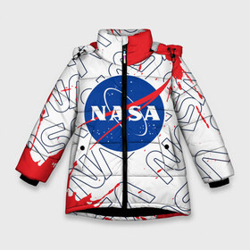 Зимняя куртка для девочек 3D с принтом NASA НАСА в Санкт-Петербурге, ткань верха — 100% полиэстер; подклад — 100% полиэстер, утеплитель — 100% полиэстер. | длина ниже бедра, удлиненная спинка, воротник стойка и отстегивающийся капюшон. Есть боковые карманы с листочкой на кнопках, утяжки по низу изделия и внутренний карман на молнии. 

Предусмотрены светоотражающий принт на спинке, радужный светоотражающий элемент на пуллере молнии и на резинке для утяжки. | galaxy | man | nasa | planet | planets | space | spaceman | spacex | star | stars | univerce | yfcf | астронавт | вселенная | галактика | галактики | звезда | звезды | космонавт | космонавты | космос | луна | наса | планета | планеты | тфыф