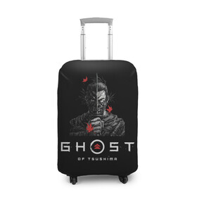 Чехол для чемодана 3D с принтом Призрак Цусимы в Санкт-Петербурге, 86% полиэфир, 14% спандекс | двустороннее нанесение принта, прорези для ручек и колес | ghost | ghost of tsushima | tsushima | призрак | призрак цусимы | цусима