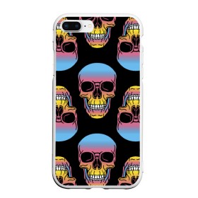 Чехол для iPhone 7Plus/8 Plus матовый с принтом Neon skull в Санкт-Петербурге, Силикон | Область печати: задняя сторона чехла, без боковых панелей | Тематика изображения на принте: color | grin | jaw | neon | skull | teeth | неон | оскал | пасть | цвет | череп