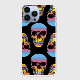 Чехол для iPhone 13 Pro Max с принтом Neon skull в Санкт-Петербурге,  |  | color | grin | jaw | neon | skull | teeth | неон | оскал | пасть | цвет | череп