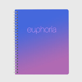 Тетрадь с принтом Euphoria в Санкт-Петербурге, 100% бумага | 48 листов, плотность листов — 60 г/м2, плотность картонной обложки — 250 г/м2. Листы скреплены сбоку удобной пружинной спиралью. Уголки страниц и обложки скругленные. Цвет линий — светло-серый
 | euphoria | hunter schafer | jules vaughn | rue bennett | zendaya | джулиус | джулс вон | зендайа | зендая | ру беннет | хантер шафер | эйфория