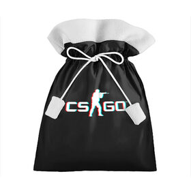 Подарочный 3D мешок с принтом CSGO GLITCH LOGO в Санкт-Петербурге, 100% полиэстер | Размер: 29*39 см | 1.6 | counter strike | csgo | glitch | logo shuter | trand | контр страйк | стрелялки