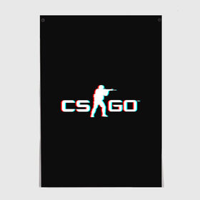 Постер с принтом CSGO GLITCH LOGO в Санкт-Петербурге, 100% бумага
 | бумага, плотность 150 мг. Матовая, но за счет высокого коэффициента гладкости имеет небольшой блеск и дает на свету блики, но в отличии от глянцевой бумаги не покрыта лаком | 1.6 | counter strike | csgo | glitch | logo shuter | trand | контр страйк | стрелялки