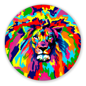 Коврик для мышки круглый с принтом Лев Artistic Art в Санкт-Петербурге, резина и полиэстер | круглая форма, изображение наносится на всю лицевую часть | king | lion | neon | африка | голова | граффити | грива | дикий | животные | зверь | зодиак | картина | король | краски | красочный | лев | львенок | львиное | львица | неон | неоновые | радуга | радужный | рисунок