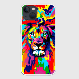 Чехол для iPhone 13 с принтом Лев Artistic Art в Санкт-Петербурге,  |  | king | lion | neon | африка | голова | граффити | грива | дикий | животные | зверь | зодиак | картина | король | краски | красочный | лев | львенок | львиное | львица | неон | неоновые | радуга | радужный | рисунок