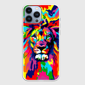 Чехол для iPhone 13 Pro Max с принтом Лев Artistic Art в Санкт-Петербурге,  |  | Тематика изображения на принте: king | lion | neon | африка | голова | граффити | грива | дикий | животные | зверь | зодиак | картина | король | краски | красочный | лев | львенок | львиное | львица | неон | неоновые | радуга | радужный | рисунок