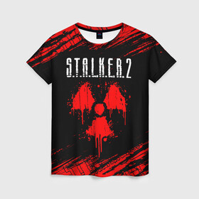Женская футболка 3D с принтом STALKER 2 / СТАЛКЕР 2 в Санкт-Петербурге, 100% полиэфир ( синтетическое хлопкоподобное полотно) | прямой крой, круглый вырез горловины, длина до линии бедер | biohazard | chernobyl | cnfkrth | logo | radiation | s.t.a.l.k.e.r. | s.t.a.l.k.e.r.2 | stalker | stalker2 | биохазард | игра | игры | лого | логотип | логотипы | радиация | с.т.а.л.к.е.р | с.т.а.л.к.е.р.2 | символ | сталкер | сталкер2 | черн