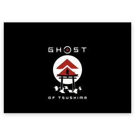 Поздравительная открытка с принтом Ghost of Tsushima в Санкт-Петербурге, 100% бумага | плотность бумаги 280 г/м2, матовая, на обратной стороне линовка и место для марки
 | Тематика изображения на принте: game | ghost | japan | ninja | samurai | tsushima | аниме | бусидо | воина | игра | кандзи | кимоно | киото | ниндзя | осака | призрак | путь | ронин | самурай | стиль | токио | цусимы | япония | японский