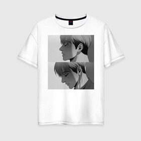 Женская футболка хлопок Oversize с принтом Oh Sangwoo в Санкт-Петербурге, 100% хлопок | свободный крой, круглый ворот, спущенный рукав, длина до линии бедер
 | killing stalking | ks | manga | oh sangwoo | sangwoo | манга | манхва | о сану | сану