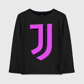 Детский лонгслив хлопок с принтом Juventus 3D Logo Fuchsia (2021) в Санкт-Петербурге, 100% хлопок | круглый вырез горловины, полуприлегающий силуэт, длина до линии бедер | 0x000000123 | juve | juventus | ronaldo | юве | ювентус