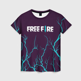 Женская футболка 3D с принтом FREE FIRE / ФРИ ФАЕР в Санкт-Петербурге, 100% полиэфир ( синтетическое хлопкоподобное полотно) | прямой крой, круглый вырез горловины, длина до линии бедер | afth | ahb | ahbafth | fire | fps | free | freefire | garena | logo | master | mobile | online | акуу | акууашку | ашку | гарена | игра | игры | лого | логотип | логотипы | мастер | мобильная | нож | онлайн | символ | символы | фаер | фире | фпс 