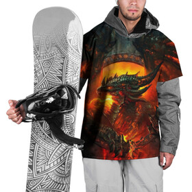 Накидка на куртку 3D с принтом Огненный Дракон  в Санкт-Петербурге, 100% полиэстер |  | Тематика изображения на принте: drag | dragon | арт | динамическое | динозавр | дракон | красивое | фантастика