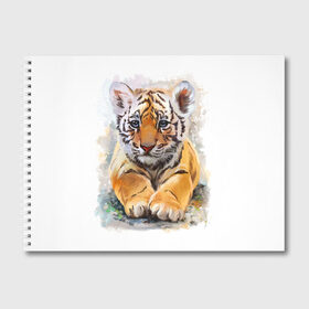 Альбом для рисования с принтом Tiger Art в Санкт-Петербурге, 100% бумага
 | матовая бумага, плотность 200 мг. | Тематика изображения на принте: art | blue | dinamic picture | lion | tiger | white | арт | животные | картинка | лев | рисунок | тигр