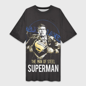 Платье-футболка 3D с принтом Supermen в Санкт-Петербурге,  |  | man | steel | superman | vdzajul | супермен | супермэн