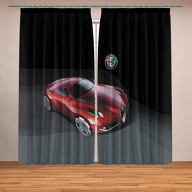 Фотошторы с принтом Alfa Romeo в Санкт-Петербурге, Блэкаут (светозащита 90%) / Габардин (светозащита 40% | 2 полотна шириной по 145 см; Высота 200-300 см; Крепление: шторная лента (на крючки); | Тематика изображения на принте: alfa romeo | car | italy | motorsport | prestige | автоспорт | альфа ромео | италия | престиж