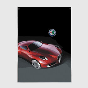 Постер с принтом Alfa Romeo в Санкт-Петербурге, 100% бумага
 | бумага, плотность 150 мг. Матовая, но за счет высокого коэффициента гладкости имеет небольшой блеск и дает на свету блики, но в отличии от глянцевой бумаги не покрыта лаком | alfa romeo | car | italy | motorsport | prestige | автоспорт | альфа ромео | италия | престиж