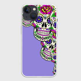 Чехол для iPhone 13 с принтом Calavera 2 в Санкт-Петербурге,  |  | color | краски | мексиканский | череп