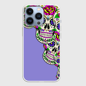 Чехол для iPhone 13 Pro с принтом Calavera 2 в Санкт-Петербурге,  |  | color | краски | мексиканский | череп