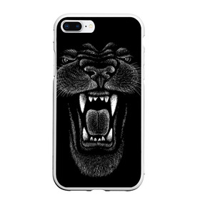 Чехол для iPhone 7Plus/8 Plus матовый с принтом Черная пантера в Санкт-Петербурге, Силикон | Область печати: задняя сторона чехла, без боковых панелей | big | black | cat | danger | jungle | king | leopard | panter | panther | picture | большая | большой | джунглей | джунгли | зубы | король | кот | кошка | леопард | мелками | опасная | опасный | охотник | пантера | пасть | рисунок | хищник | 