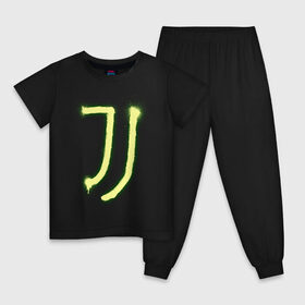 Детская пижама хлопок с принтом Juventus | Spray logo (2021) в Санкт-Петербурге, 100% хлопок |  брюки и футболка прямого кроя, без карманов, на брюках мягкая резинка на поясе и по низу штанин
 | 0x000000123 | juve | juventus | ronaldo | юве | ювентус