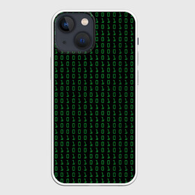 Чехол для iPhone 13 mini с принтом Бинарный код в Санкт-Петербурге,  |  | 1 и 0 | binary | computer | green | matrix | programming | stream | streaming | system | бинарный | буквы | двоичная | двоичный | единицы | зеленые | код | кода | компьютерный | матрица | нули | поток | программирование | символы